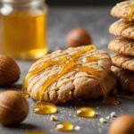 hazelnut cookies drizzled with golden honey